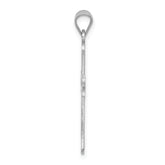 14K White Gold Budded Cross Pendant